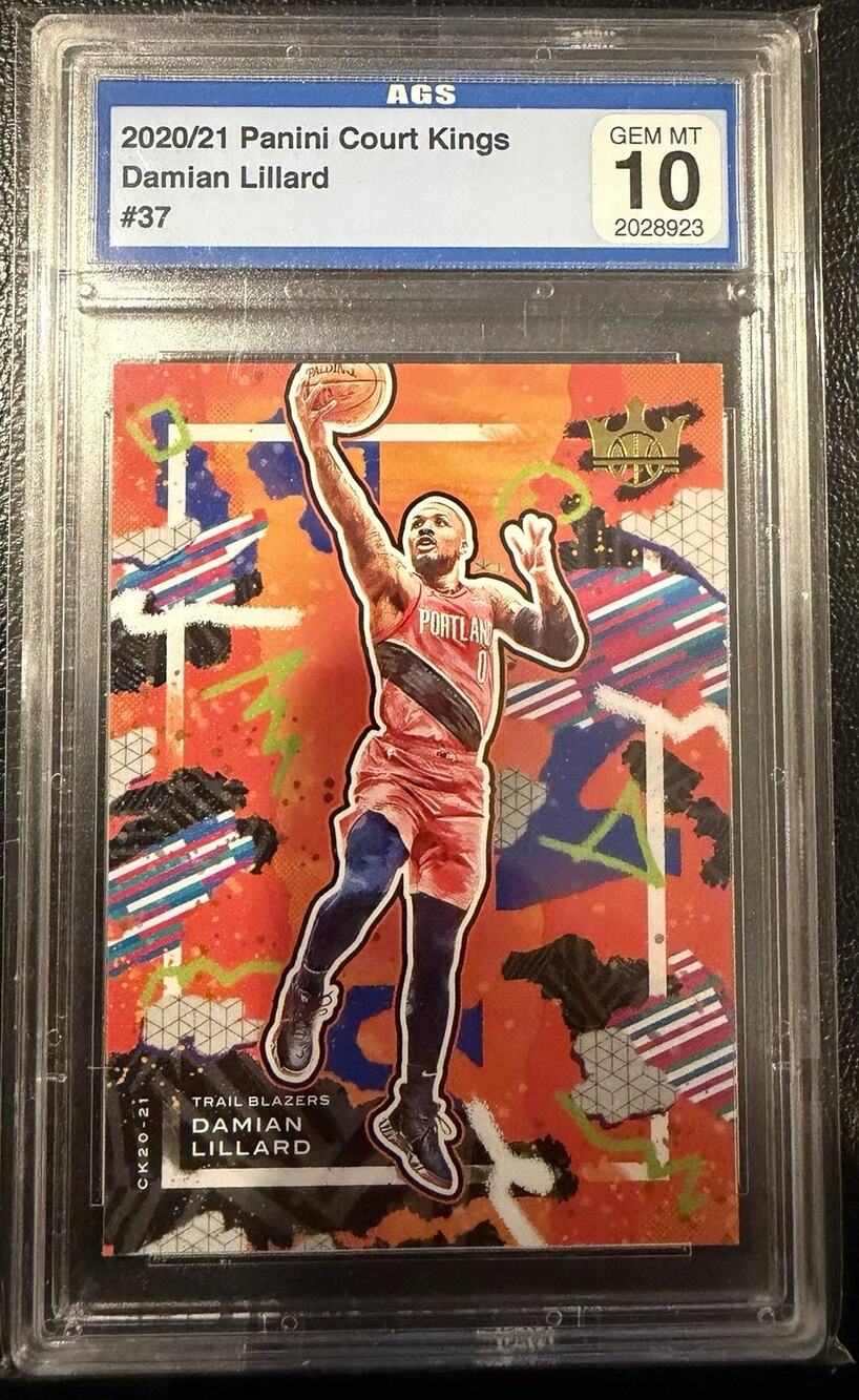 2020-21 Panini Court Kings Damian Lillard #37 Trail Blazers AGS 10 Gem Mint